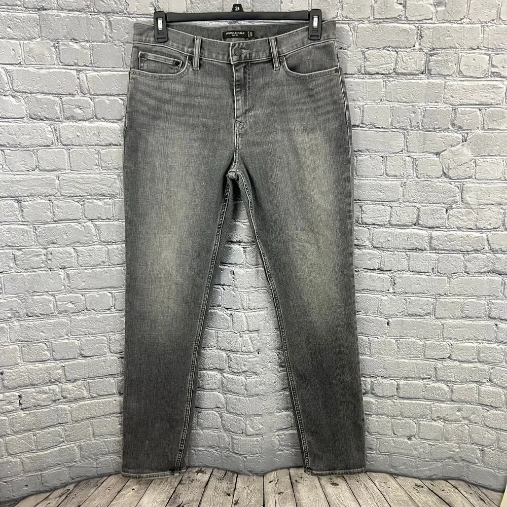 Banana Republic Men's Black Gray Slim‎ Fit Jeans Size 33 x 34